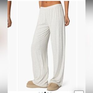 Edikted Light Heather Gray Wide Leg Pajama Pants